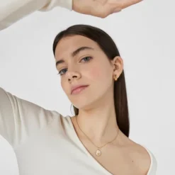Wisiorek Lew ze srebra vermeil, z masą perłową i topazami TOUS Horoscope